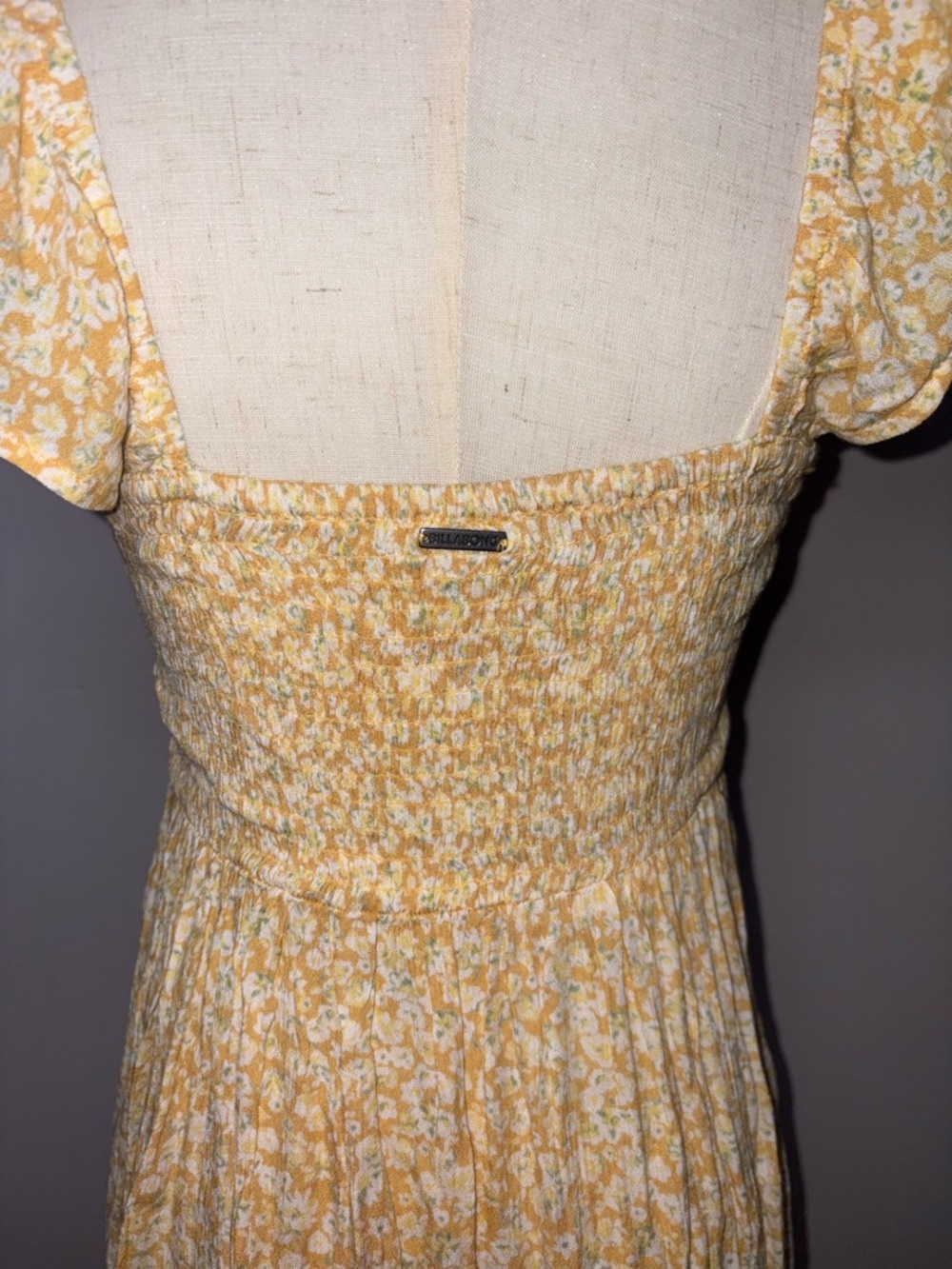 Billabong Forever Yours Woven Smock Floral Mini A-line Dress Coquette Size Small - Picture 7 of 15